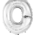Folieballong / Bokstavballong: Sølv - 34cm - O