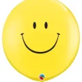 Lateksballonger (2stk): Smilefjes - Gull & Gul - 91cm
