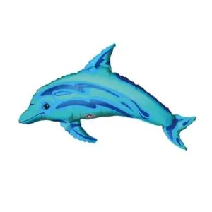 Folieballong: Blå Delfin - Liten størrelse