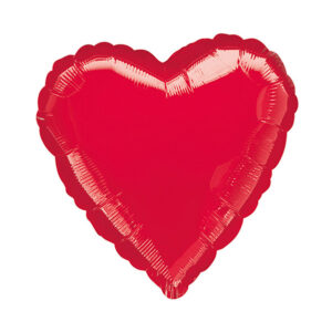 Folieballong: Hjerte - Flere farger (Metallic) - 43cm - Rød (Metallic)
