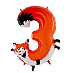 Folieballong / Tallballong: "3" - Rev