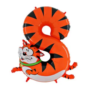 Folieballong / Tallballong: "8" - Katt
