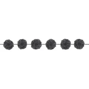 Girlander / Tassels / Pomponger (2stk): Flere farger - 365cm - Svart