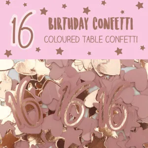Konfetti: Ulike tall & Hjerter - Rosa Metallic - 16
