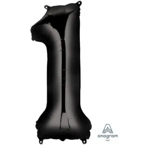 Folieballong / Tallballong: Alle Tall - Svart - 88cm - 1