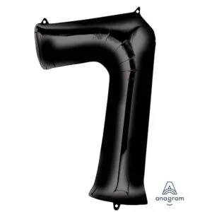 Folieballong / Tallballong: Alle Tall - Svart - 88cm - 7