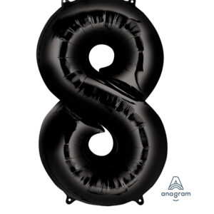 Folieballong / Tallballong: Alle Tall - Svart - 88cm - 8