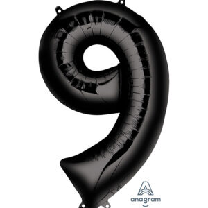 Folieballong / Tallballong: Alle Tall - Svart - 88cm - 9