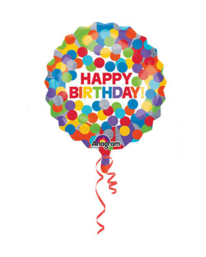 Folieballong: "Happy Birthday - Fargerik - 71 x 71cm