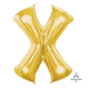 Folieballong / Bokstavballong: Alle Bokstaver - Gull - 86cm - X