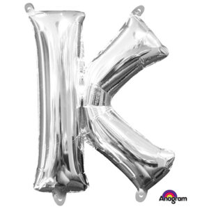 Folieballong / Bokstavballong: Alle bokstaver - Sølv - 33cm - K