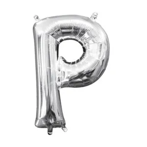 Folieballong / Bokstavballong: Alle bokstaver - Sølv - 33cm - P
