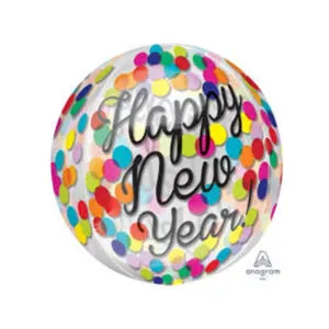 Orbz: "Happy New Year" - Fargerik Konfetti - 38 x 40cm