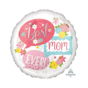 Folieballong: "Best Mom Ever" - Snakkebobler - 71 x 71cm