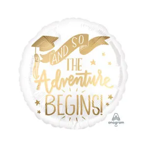 Folieballong: "The Adventure Begins" - Graduation / Eksamen - 43cm