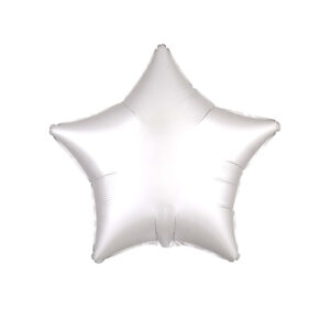Folieballong: Stjerne - Flere farger (Matt) - 43cm - Hvit (Matt)