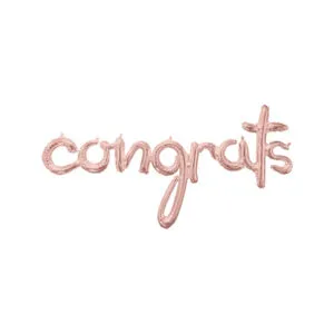 Folieballong / Ballongbanner: "congrats" - Sølv - 142 x 71cm