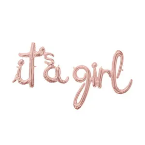 Folieballong / Ballongbanner: "It's A Girl" - Rosegull