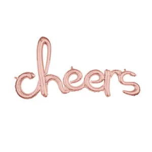 Folieballong / Ballongbanner: "Cheers" - Rosegull - 101 x 53cm