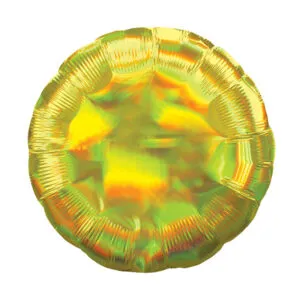 Folieballong: Sirkel - Flere farger (Holografisk & Iriserende) - 43cm - Gul (Holografisk & Iriserende)