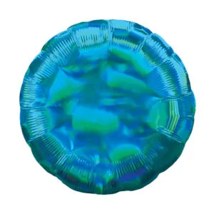 Folieballong: Sirkel - Flere farger (Holografisk & Iriserende) - 43cm - Cyan (Holografisk & Iriserende)