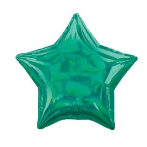 Folieballong: Stjerne - Flere farger (Iriserende Holografisk) - 43cm - Grønn (Holografisk & Iriserende)