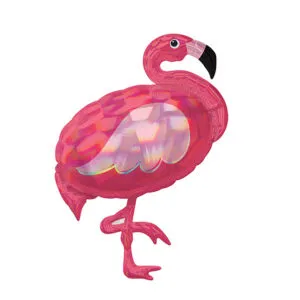 Folieballong: Flamingo - Iriserende & Holografisk - 71 x 83cm