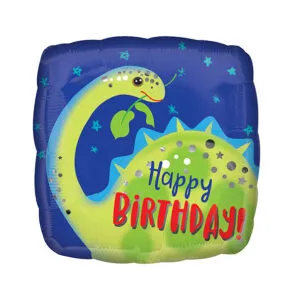 Folieballong: "Happy Birthday" - Dinosaur - Brontosaurus - 45cm