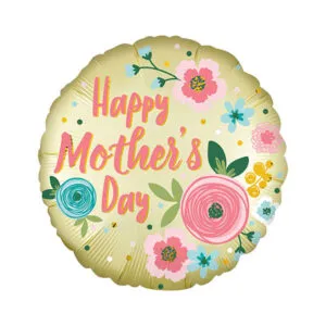 Folieballong: "Happy Mother's Day" - Satin Pastel Yellow - 45cm