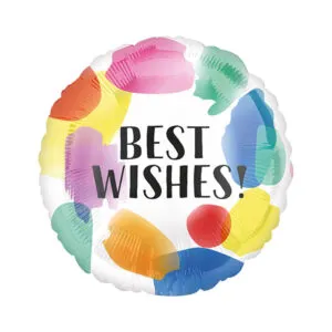 Folieballong: "Best Wishes" Swoosh - 45cm