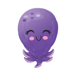 Folieballong: Smilende blekksprut - 35 x 53cm