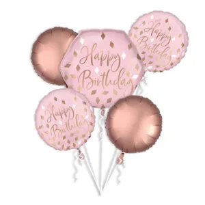 Ballongbukett: "Happy Birthday" - Blush