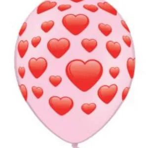 Lateksballonger (50stk): Hearts - Pink - 30cm