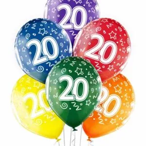 Lateksballong: "20" - Flere farger - 30cm - Per stk