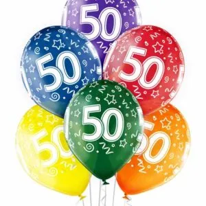 Lateksballong: "50" - Flere farger - 30cm - Per stk