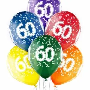 Lateksballong: "60" - Flere farger - 30cm - Per stk