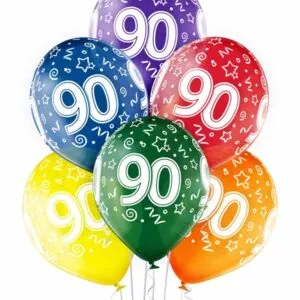 Lateksballong: "90" - Flere farger - 30cm - Per stk