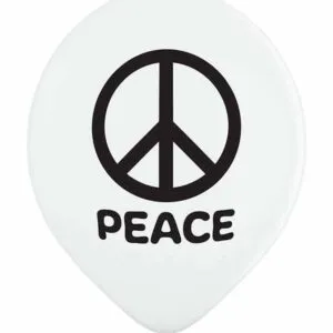 Lateksballong: "Peace" - 30cm - Per stk
