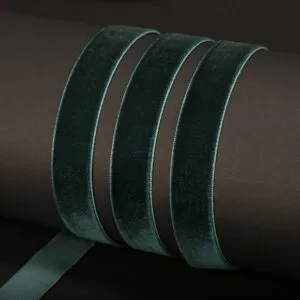 Bånd: Velvet - Green 15mm x 3meter