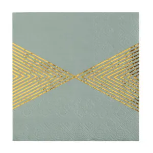 Servietter (20stk): Metallic Stripe - Flere farger - 12,5cm - Grønn