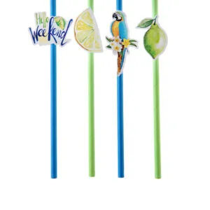 Sugerør (8stk): Fargerik Sommer - 19,2cm