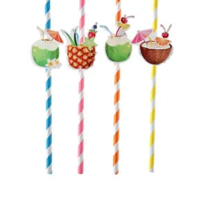 Sugerør (8stk): Fargerik Cocktail - 19,2cm