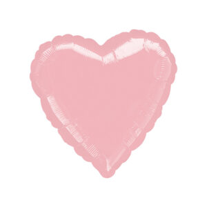 Folieballong: Hjerte - Flere farger (Metallic) - 43cm - Perle Pastel Lys Rosa (Metallic)
