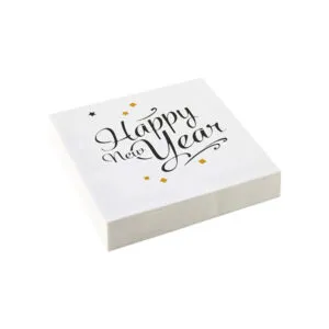 Servietter (20stk): "Happy New Year" - 16,5cm