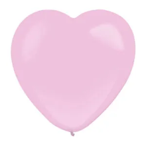 Hjerte lateksballonger (50stk): Flere farger - 30cm - Rosa