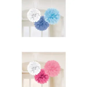 Pompoms (3stk): Flere farger - 40,6cm