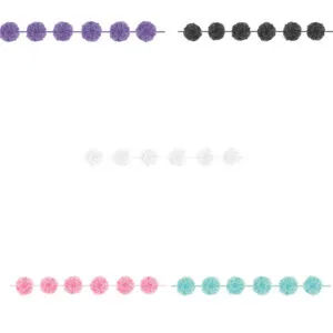 Girlander / Tassels / Pomponger (2stk): Flere farger - 365cm