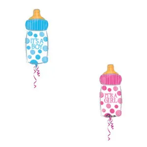 Folieballong: "It's a Boy / Girl" - Tåteflaske - 25 x 58cm