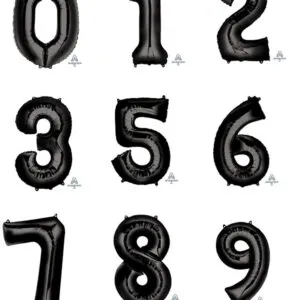 Folieballong / Tallballong: Alle Tall - Svart - 88cm