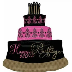 Folieballong: Kake - "Happy Birthday" - 71 x 81cm